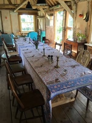 Dining table at Knepp